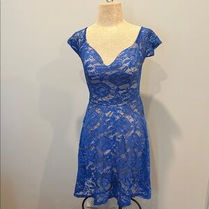 Marianne Royal Blue Lace Mini Dress